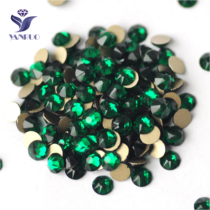 Nail Art Emerald Green - YANRUO 2088NoHF All Sizes Emerald Flatback