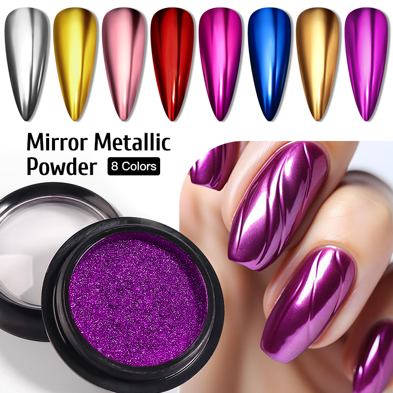 Nail Glitter Chrome - Metallic Gold Silver Mirror Powder Nail