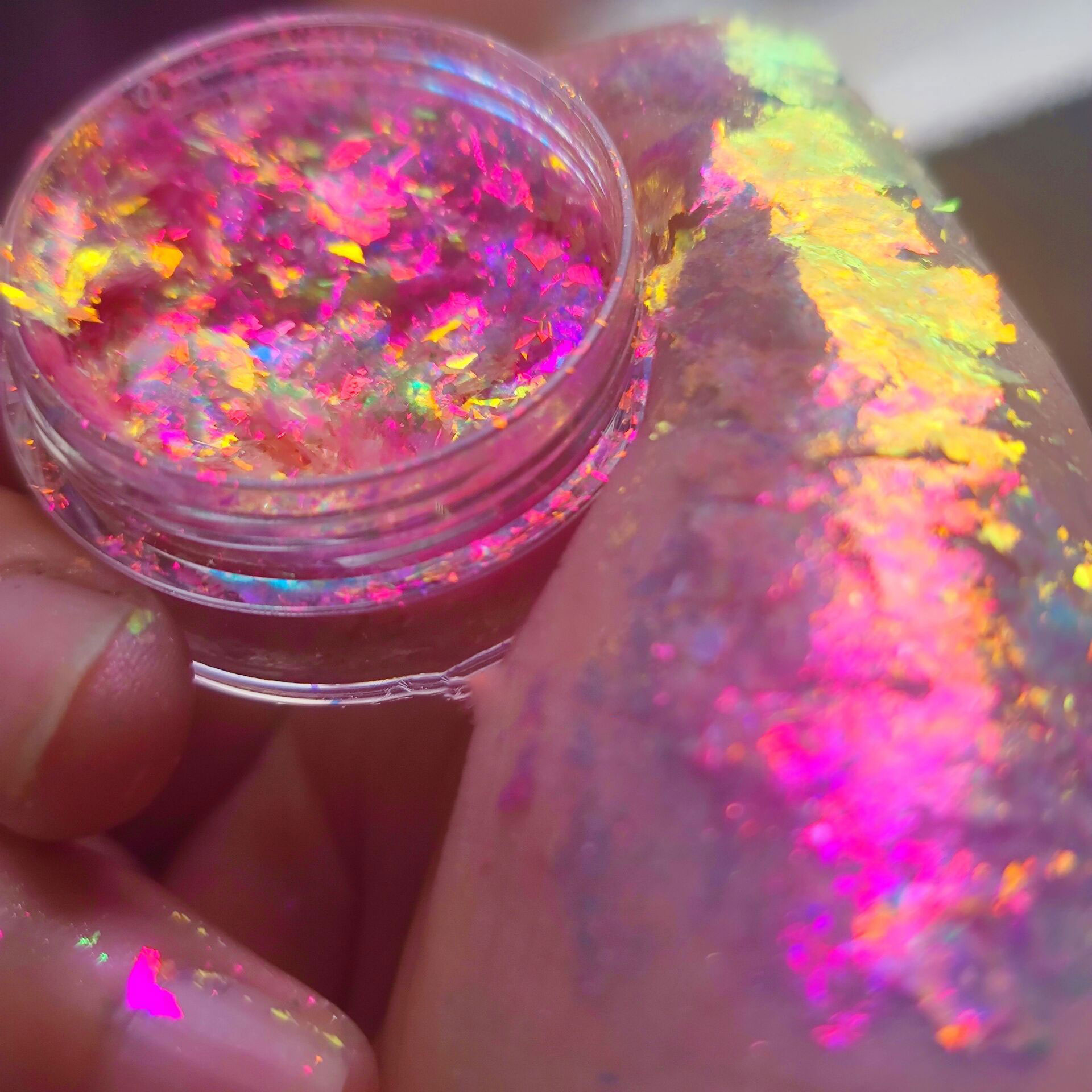 Sparkly Chameleon Nail Opal Fl - Nail Glitter Chrome ulasan dan harga