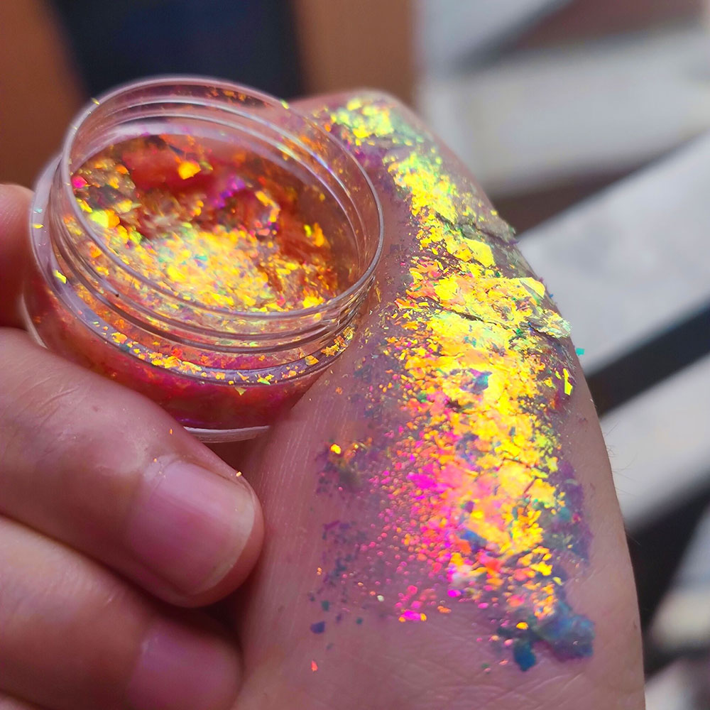 Sparkly Chameleon Nail Opal Fl - Nail Glitter Chrome ulasan dan harga
