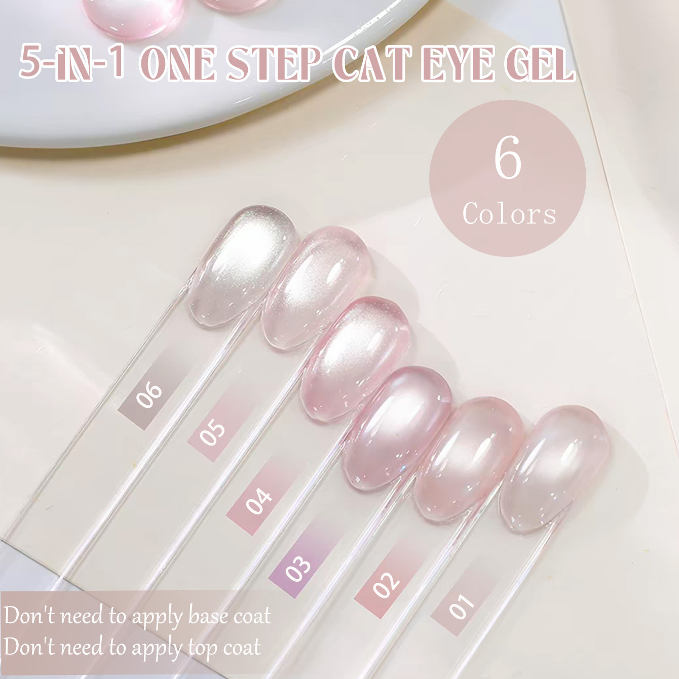 SHAKA 1-6pcs Ice Transparent 5 - Nail Art One Stroke ulasan dan harga