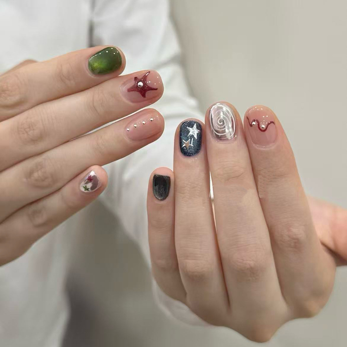 10PCS Glitter Cat Eye Short Sq - Nail Art Glitter ulasan dan harga