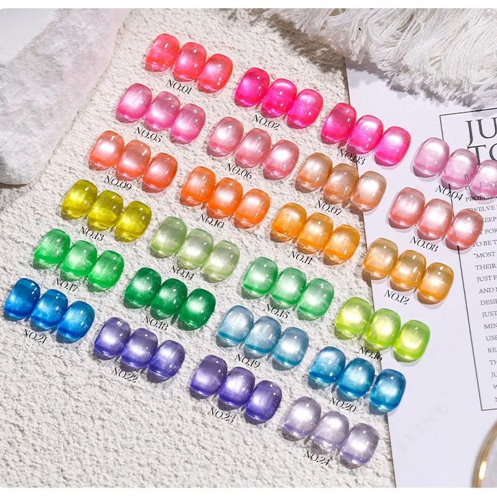 24 Colors 3D Magnetic Fluoresc - Nail Art Emerald Green ulasan dan harga