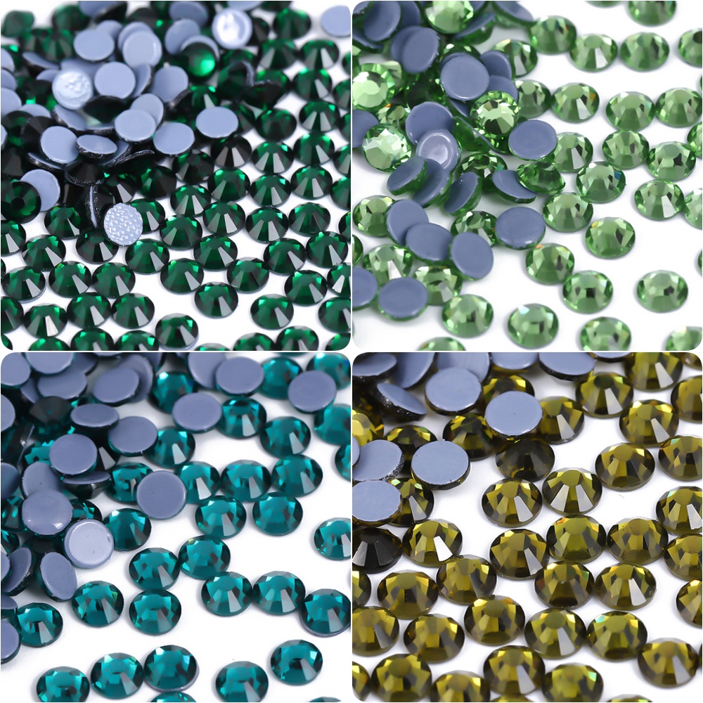 Glass Emerald Peridot Green Cr - Nail Art Emerald Green ulasan dan harga