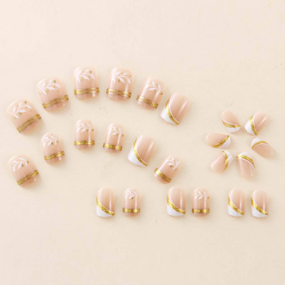 Nude Short Square Press On Nai - Nail Art Glitter ulasan dan harga
