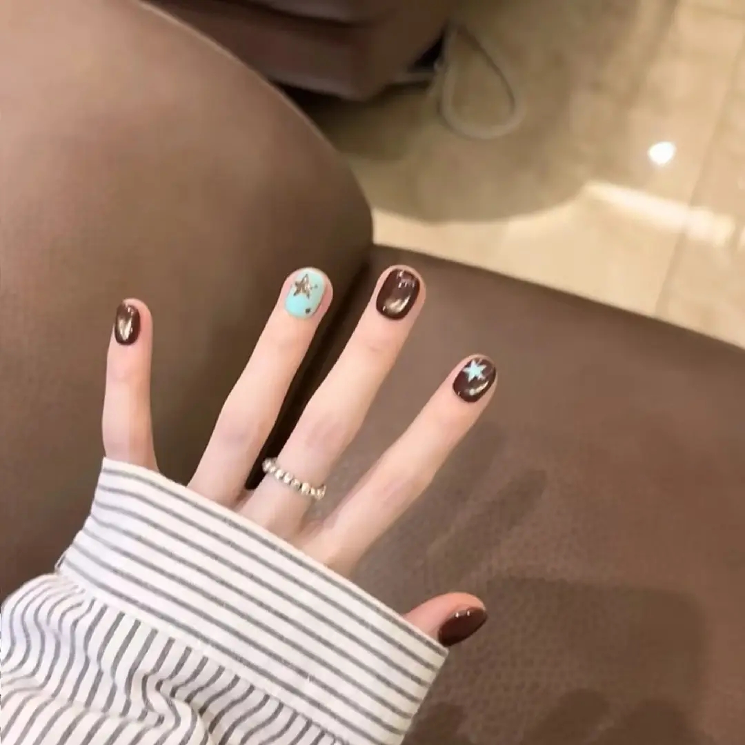 10pcs high-end Small brown wat - Nail Art French Nails ulasan dan harga