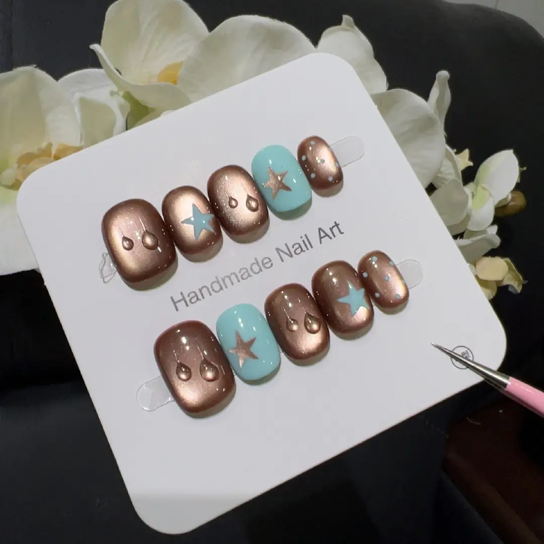 10pcs high-end Small brown wat - Nail Art French Nails ulasan dan harga