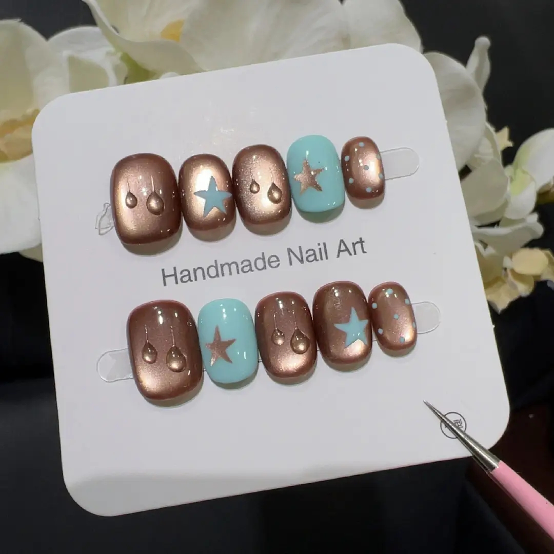 10pcs high-end Small brown wat - Nail Art French Nails ulasan dan harga