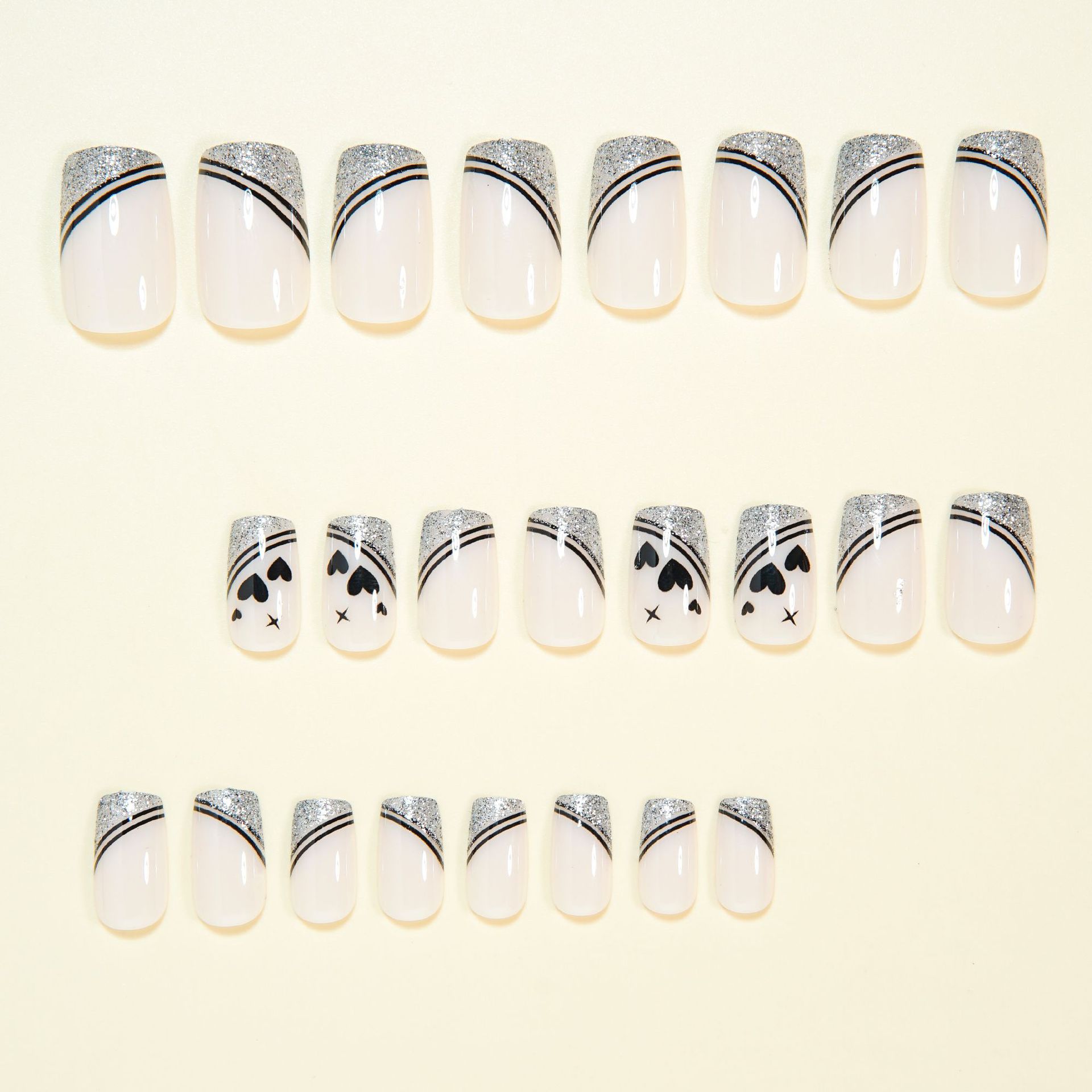 Short Square fake nails for wo - Nail Art Glitter ulasan dan harga