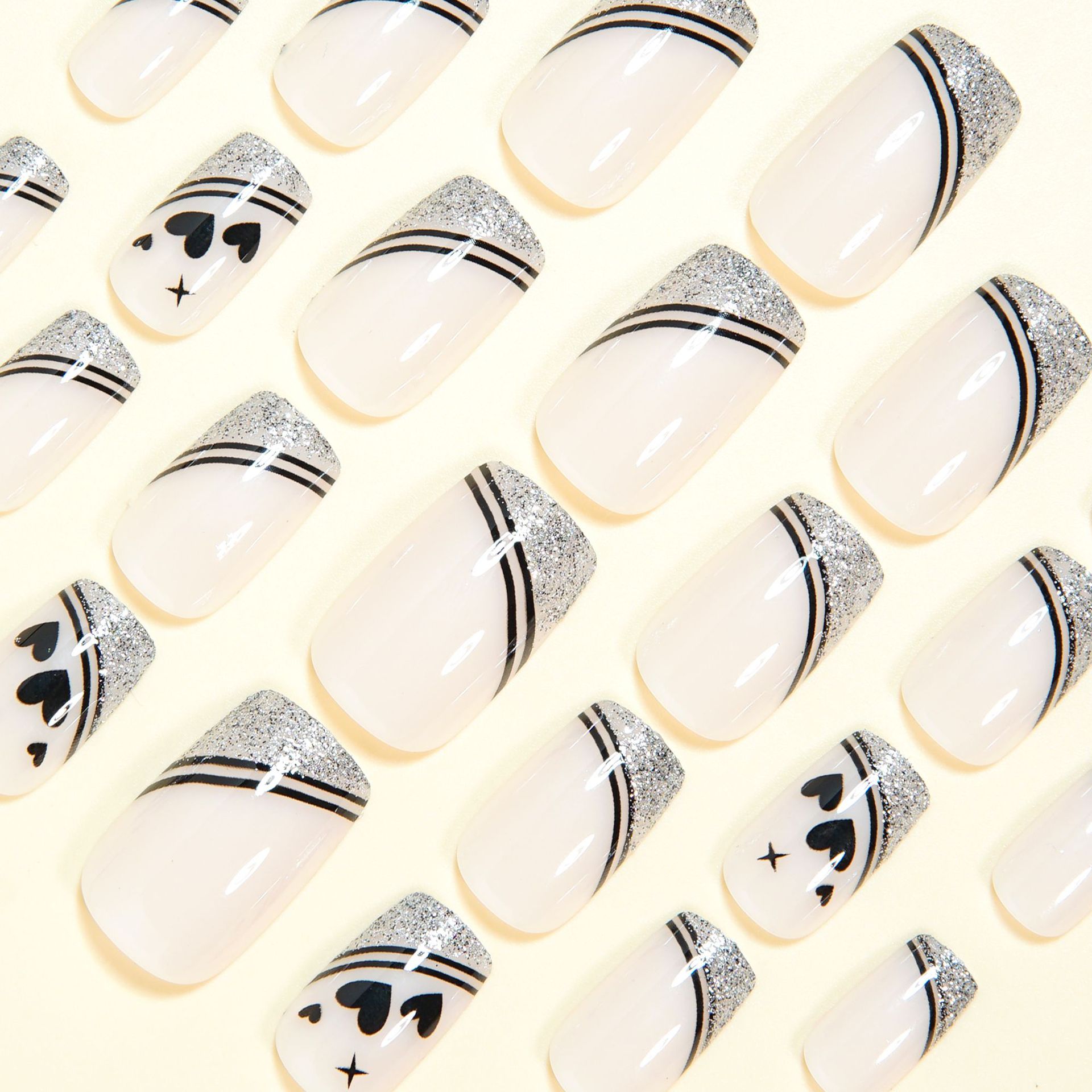 Short Square fake nails for wo - Nail Art Glitter ulasan dan harga
