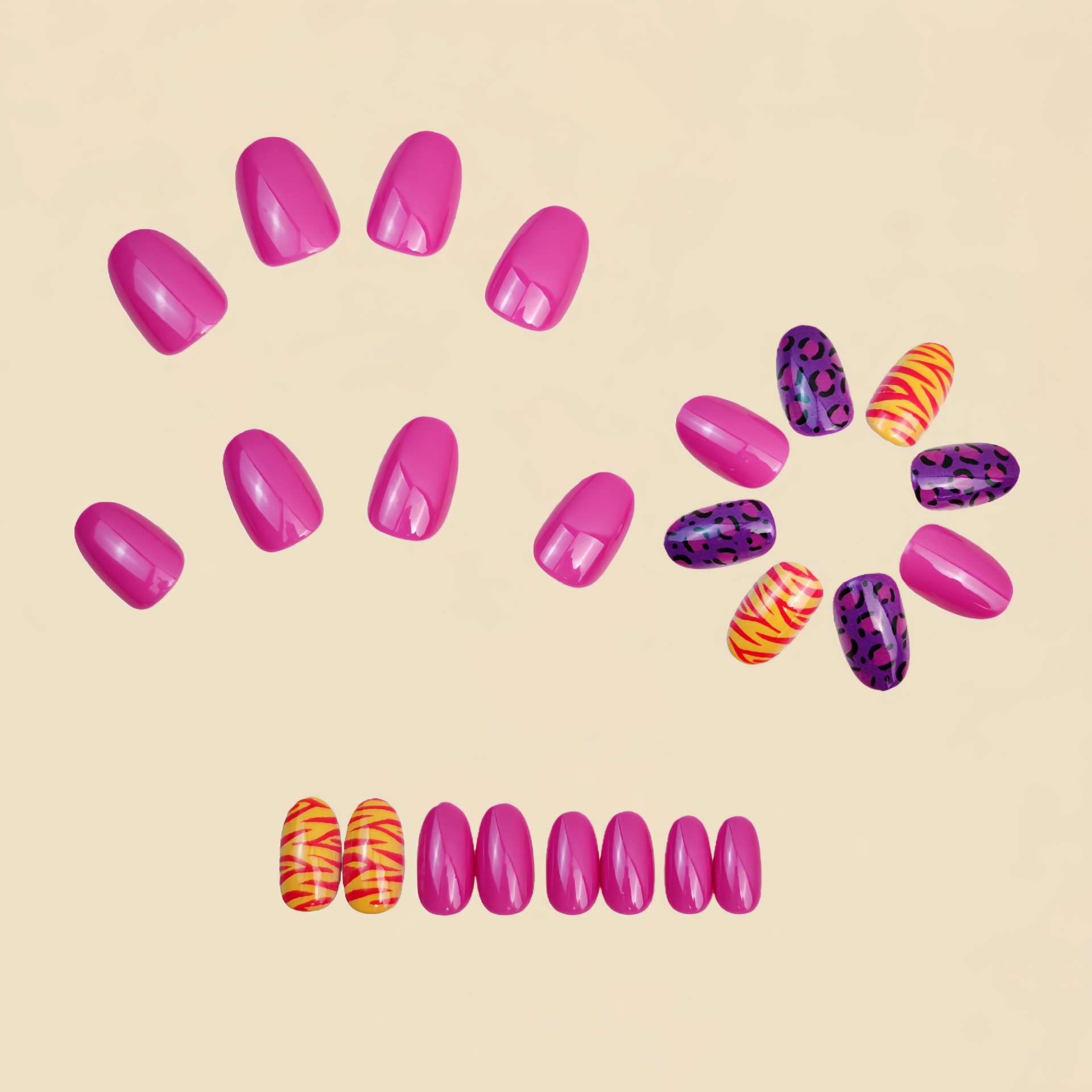 Short long fake nails for wome - Nail Art Glitter ulasan dan harga