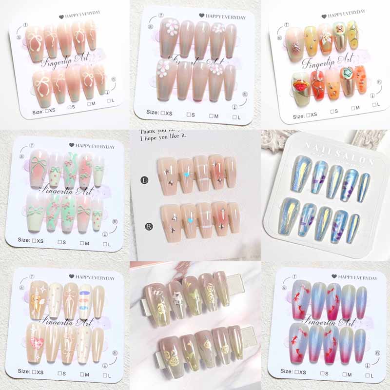 10 Pcs Women French Style High - Nail Art French Nails ulasan dan harga