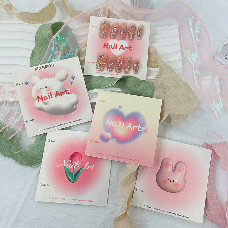 50Pcs 6.5x6.5cm 8x8cm Press On - Nail Art Navy ulasan dan harga