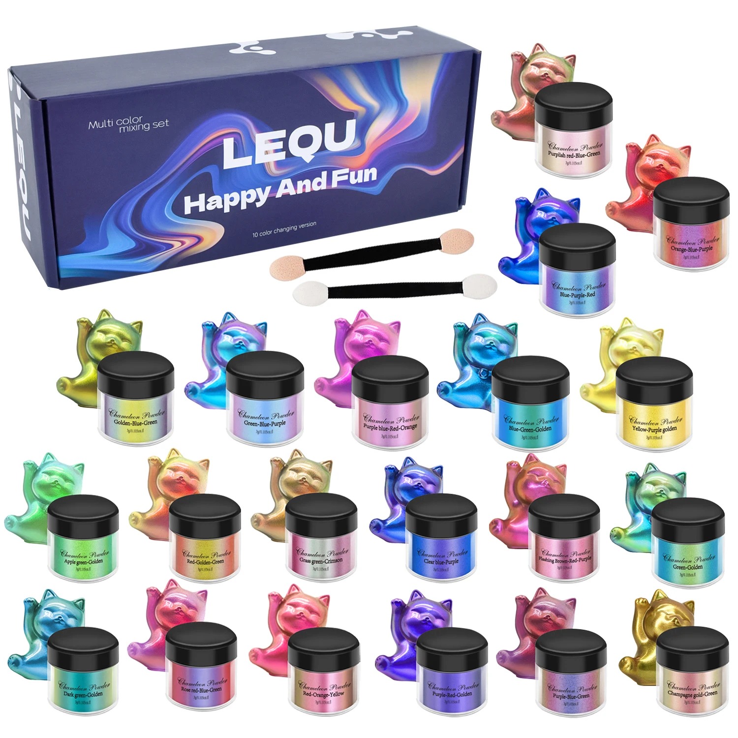 A set of chameleon pink nail c - Nail Glitter Chrome ulasan dan harga