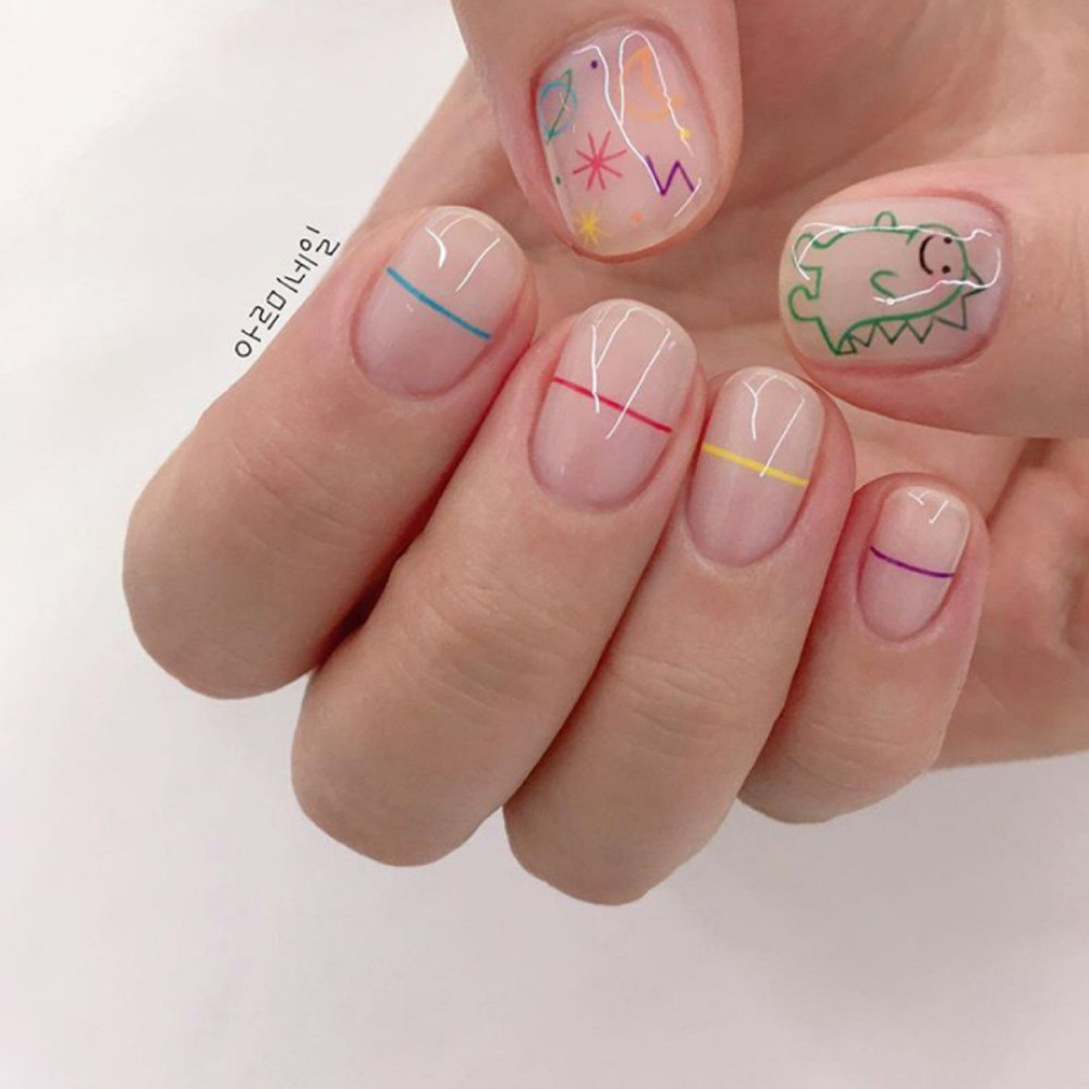 1Pcs Kawaii Dinosaur Nail Art  - Nail Art One Stroke ulasan dan harga