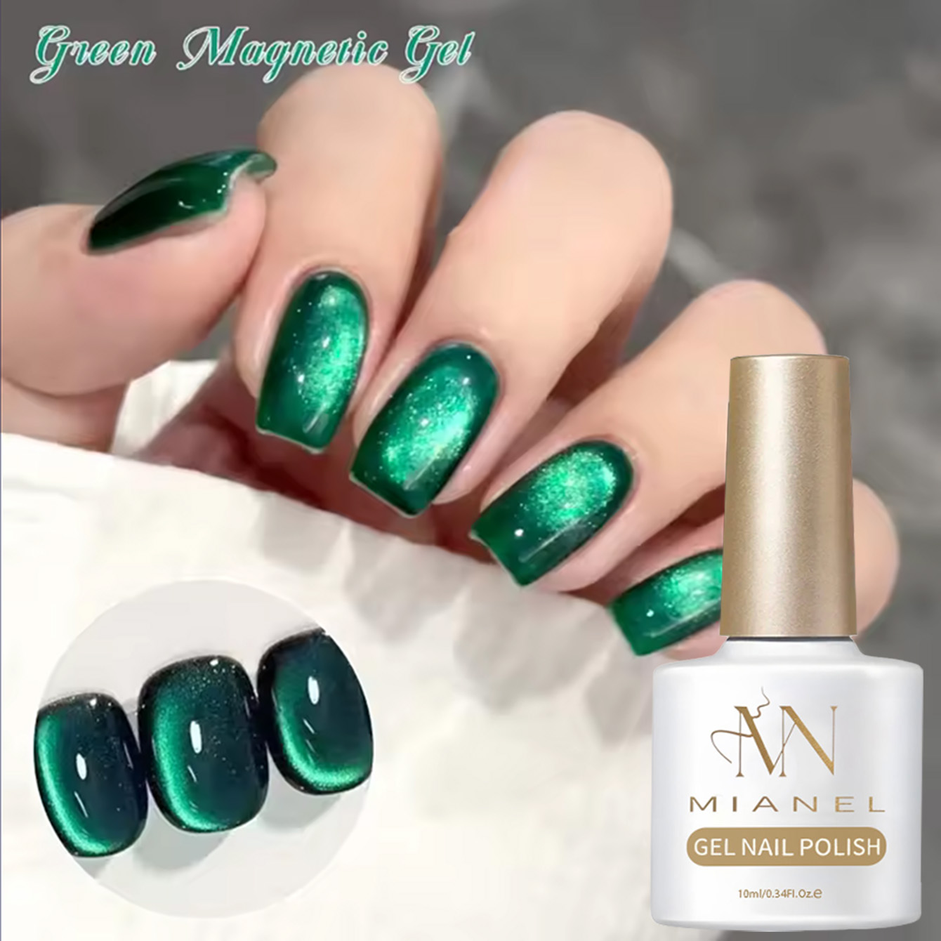 MAINEL 10ML 1Pcs High Saturati - Nail Art Emerald Green ulasan dan harga