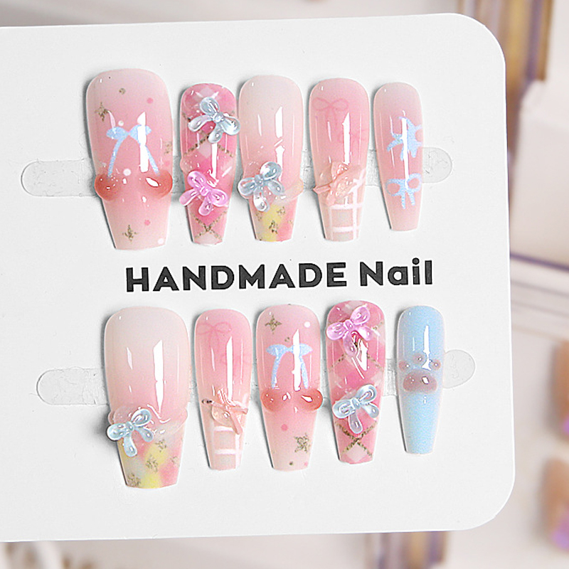 10Pcs French Sweet Cool Light  - Nail Art French Nails ulasan dan harga