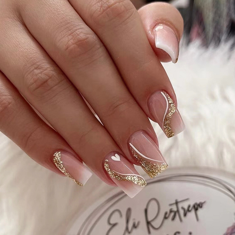 Short Medium fake nails for wo - Nail Art Glitter ulasan dan harga