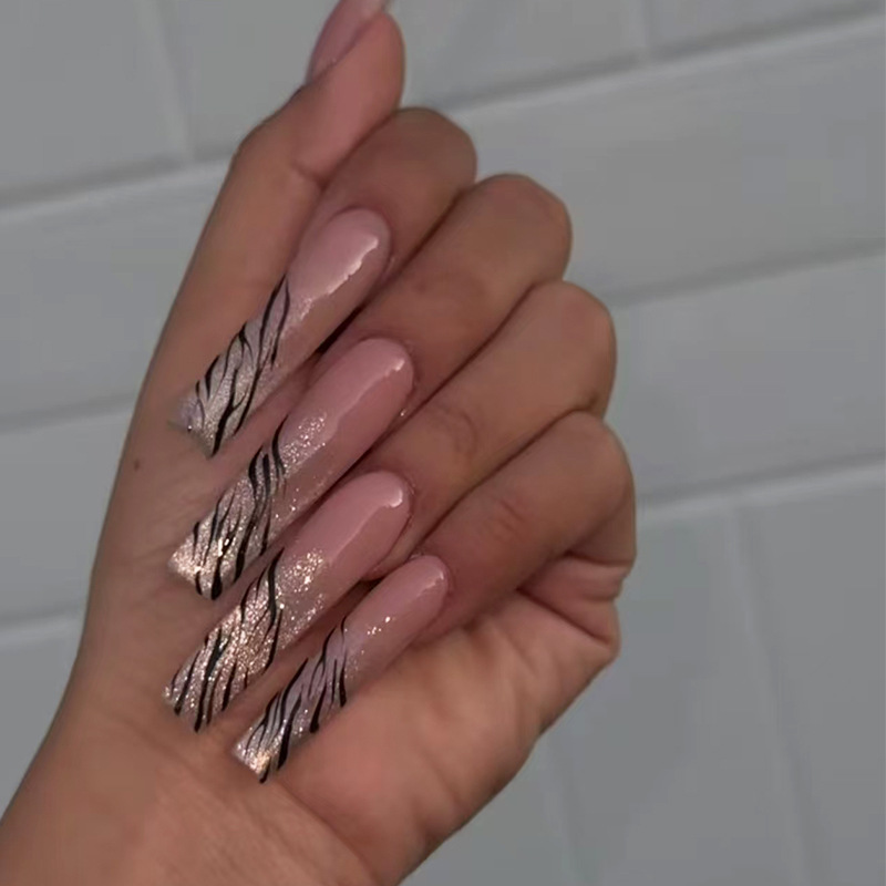 24Pcs Long Coffin Pentagram Rh - Nail Art Glitter ulasan dan harga