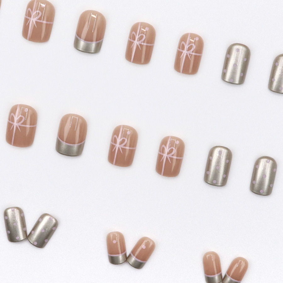 Short Square fake nails for wo - Nail Art French Nails ulasan dan harga