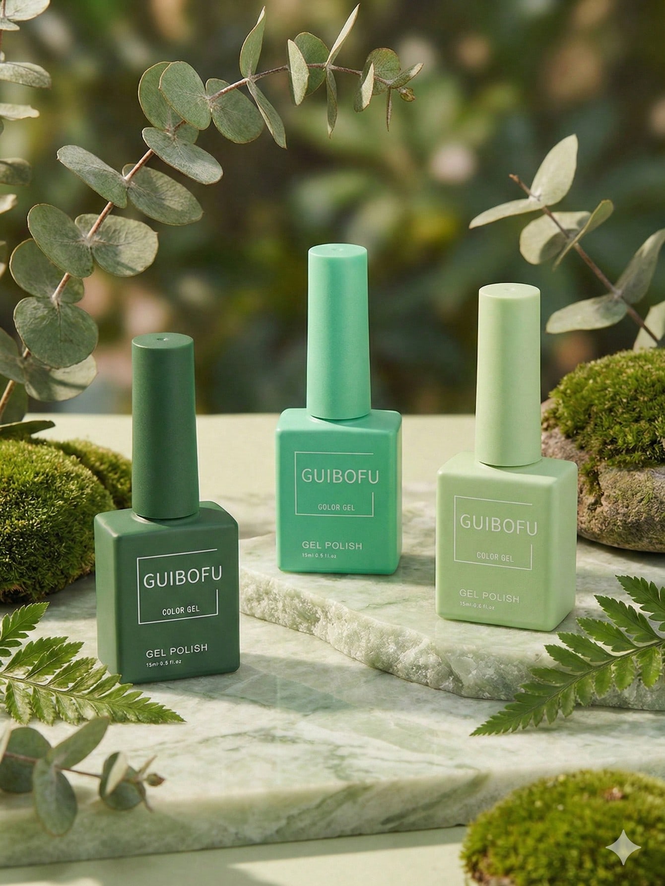 3Pcs/Set 15ml Forest Green Gel - Nail Art Emerald Green ulasan dan harga