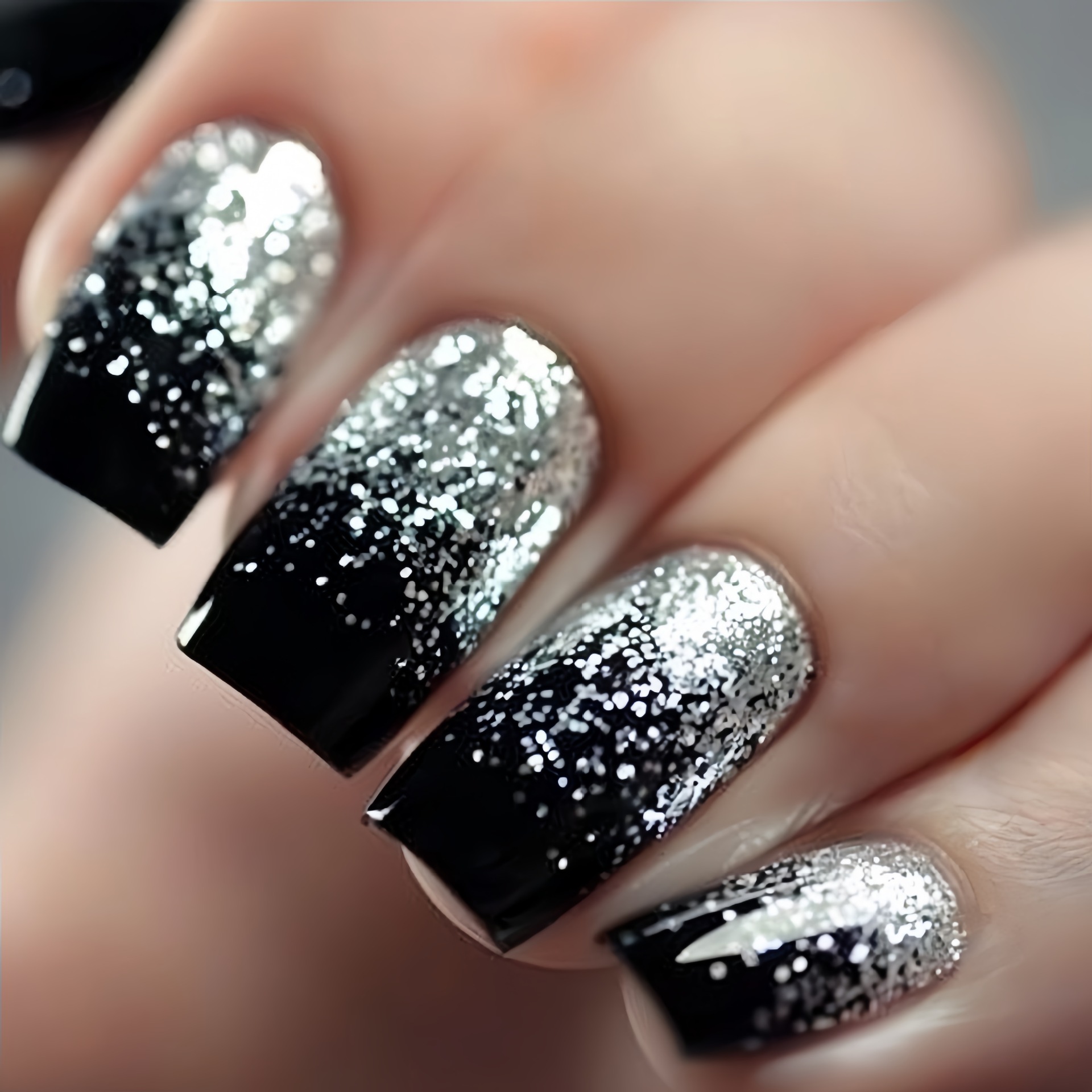 Short Medium fake nails Gradie - Nail Art Glitter ulasan dan harga