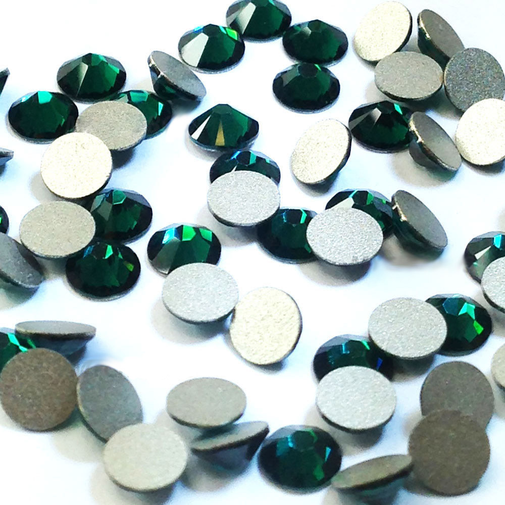 Emerald Green Crystal Flat Bac - Nail Art Emerald Green ulasan dan harga
