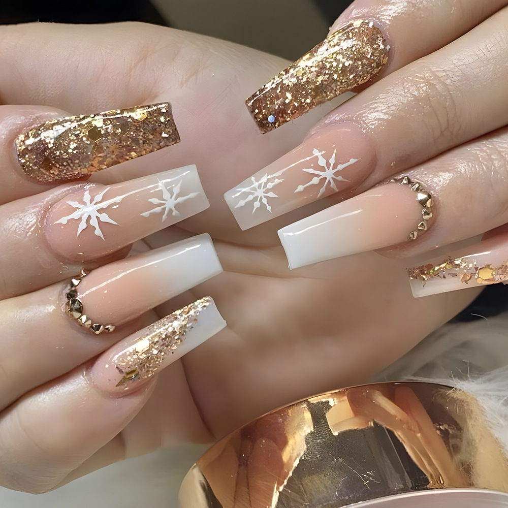 24pcs Flower Press on Nails Ar - Nail Art French Nails ulasan dan harga